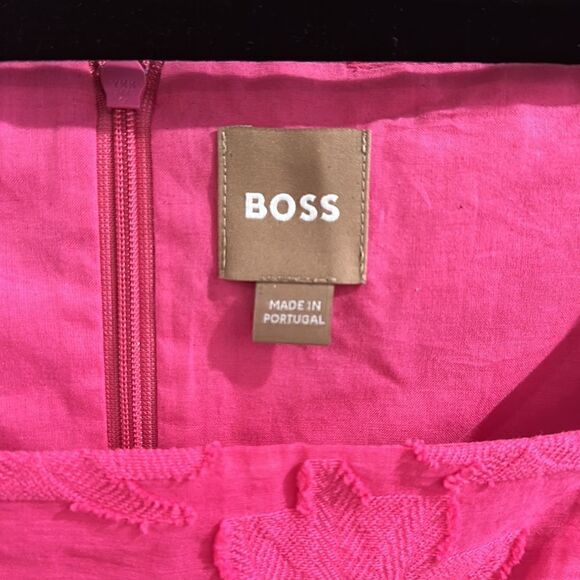 Hugo Boss Diteva Sleeveless Cotton
Blend Sheath Dress In Flamingo Size 8 - Picture 5 of 6